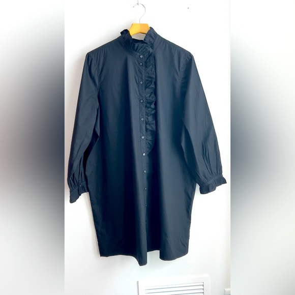 J. Crew Black Ruffle Dress - Picture 1 of 8